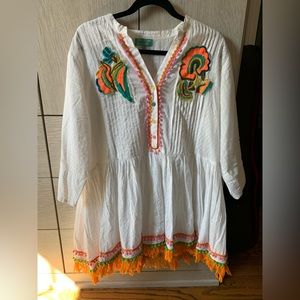 Italian White Linen Mini Dress